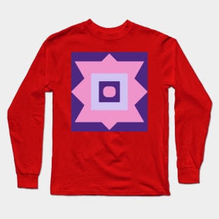 Abstract Geometric Square Triangle Flower Long Sleeve T-Shirt